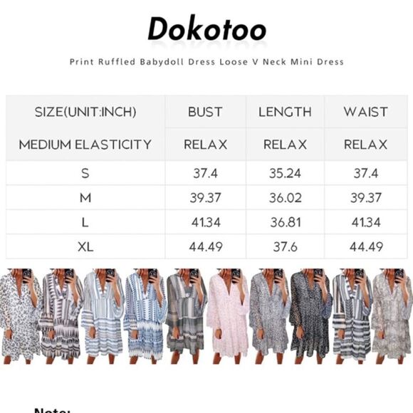 Dokotoo VNeck Tunic Casual Loose Babydoll Mini Swing Dress in Pink Leopard Print - Picture 11 of 11